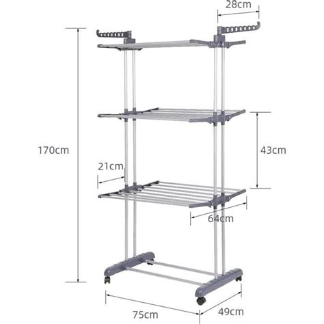 Séchoir À Linge Sur Pied 3 Niveaux Étendoir À Linge Intérieur Étendoir