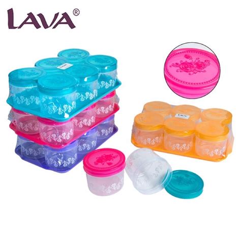 LAVA BPA FREE 6PCS CANISTER 740ML Bekas Kueh Raya 6Pcs Tray BPA FREE