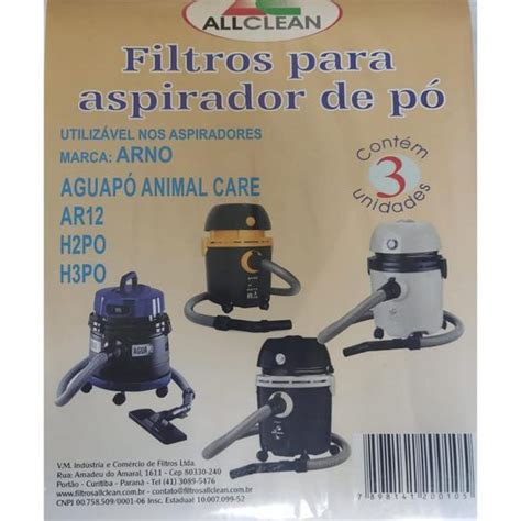 Filtro Descartável para Aspirador de Pó Arno AR12 Allclean Filtro