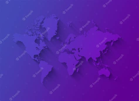 Premium Photo | World map illustration on a purple background