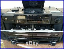 Jvc Pc X Am Fm Dual Cassette Cd Portable System Player Boombox Read