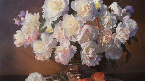 X Peonies Fruits Still Life Flowers Zbigniew Kopania