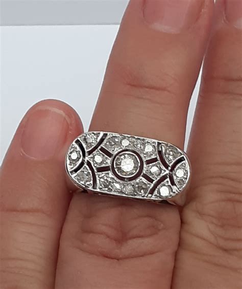 Anillo En Placa Diamantes Calado D Lusso