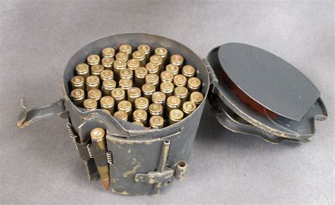 German MG34 & MG42 Basket Ammunition Can with Dummy 8mm Cartridges in Belt – International ...