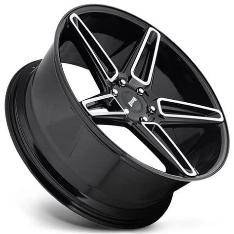 24 Dub Wheels Lit S203 Gloss Black With Brushed Face Rims Dub044 2