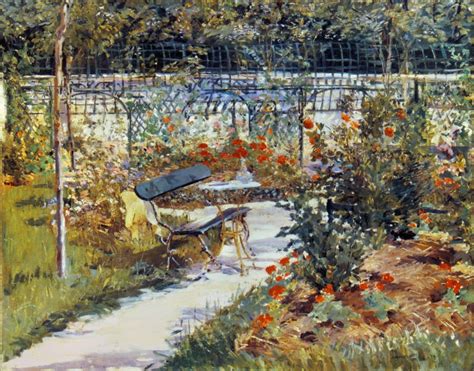 Manet: Garden, 1881. /Nmy Garden, Or The Bench. Oil On Canvas By ...