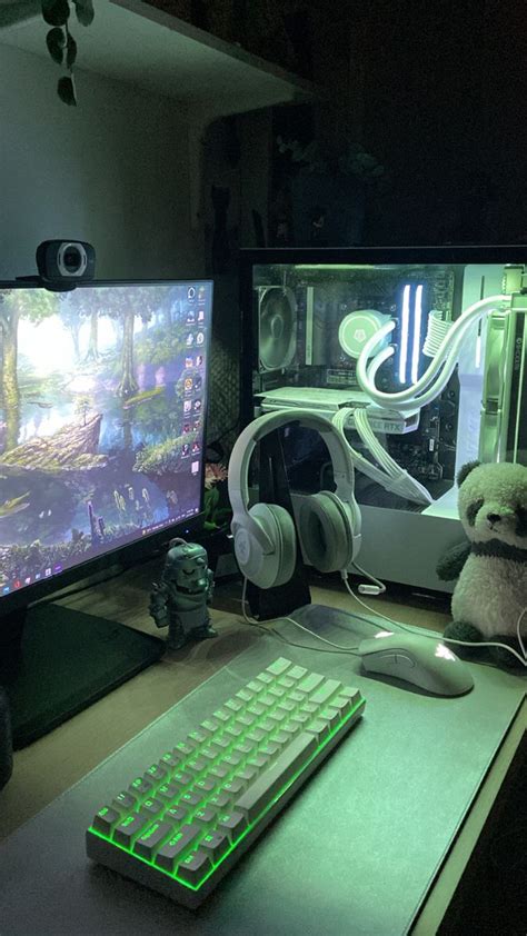 Green Themed Pc Setup 💚🌿 In 2023 Gaming Room Setup Game Room Gaming