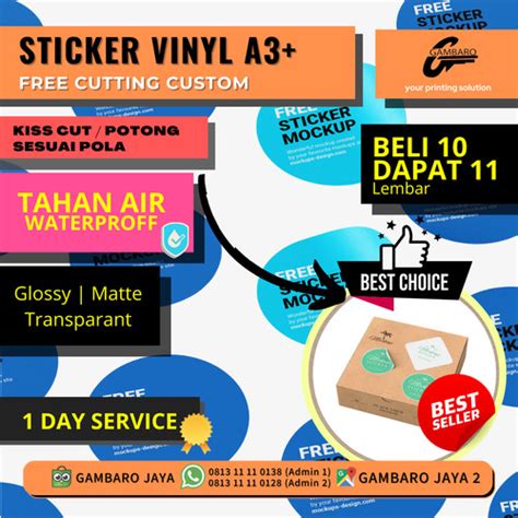 Jual Cetak Stiker Label Vinyl A Cutting Print Sticker Custom Kiss