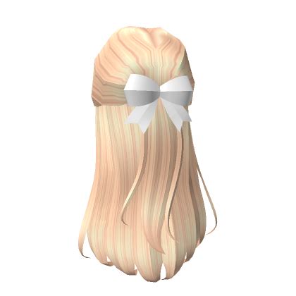 Classy Half Up Hair In Blonde Ribbon White Roblox