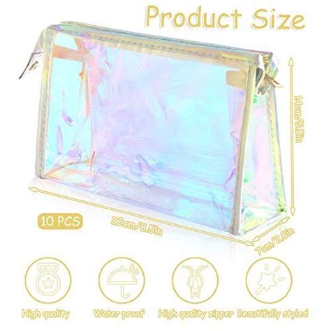 10 Pcs Holographic Makeup Bags Bulk Bachelorette Gift Bag Holographic