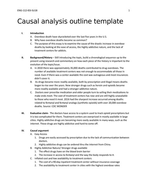 Eng 112 Causal Analysis Outline Eng 112 I03 Su18 1 Causal Analysis