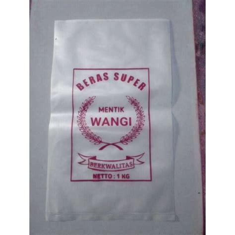 Jual Plastik Beras Sablon Kemasan 1 Kg C4 Rojo Lele Mentik Wangi