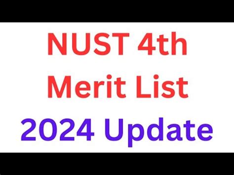 Nust Th Merit List Update I Nust Fourth Merit List I How To