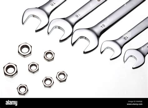 Wrench and nut Stock Photo - Alamy