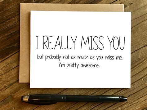 Funny I Miss You Card Missing You Card I Really Miss You