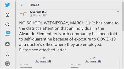 Alvarado ISD closed Wednesday due to possible COVID-19 exposure, officials say | wfaa.com