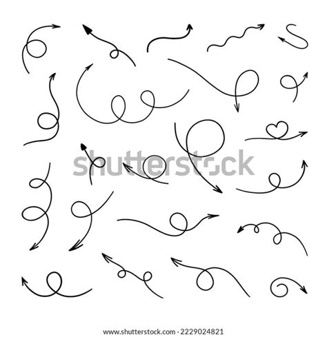 Arrow Vector Curly Arrows Vector Wavy Stock Vector (Royalty Free) 2229024821 | Shutterstock