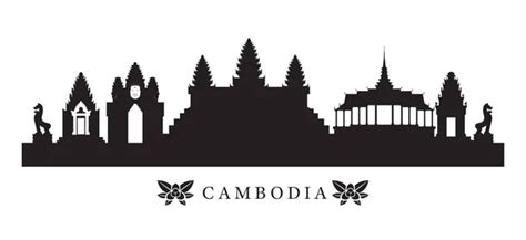 Angkor wat silhouette Vector Art Stock Images | Depositphotos