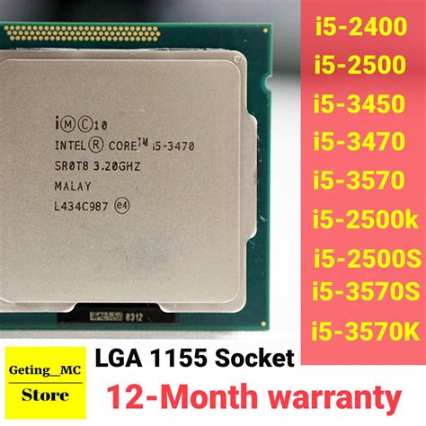 Intel Core I5 2400 2500 3450 3470 3550 3570 2500k 2500s 3570s 3570k