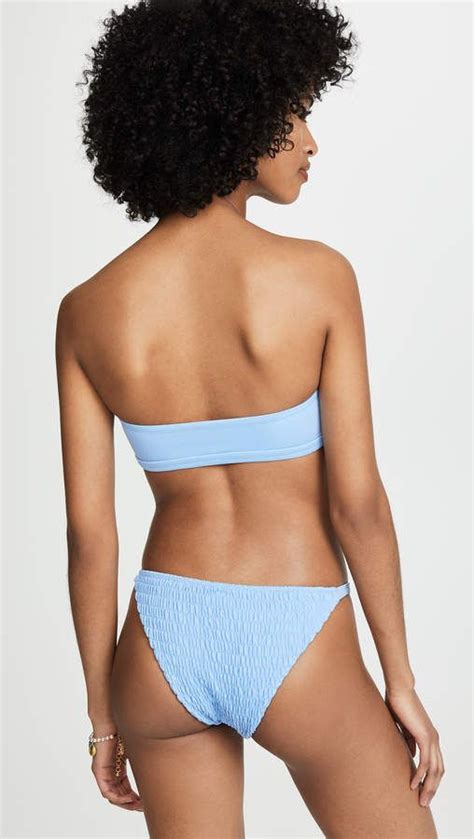 Tori Praver Swimwear Renee Smocked Bandeau Bikini Top Tori Praver