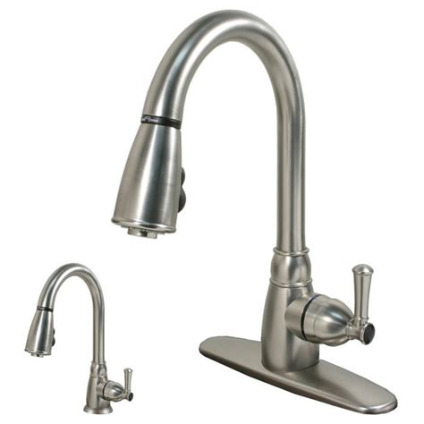 RV Mobile Home Camper Single Lever Handle Kitchen Faucet with Pull-Down Sprayer Spout, Stainless ...