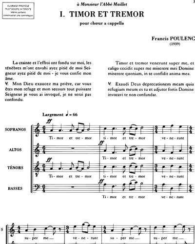 Quatre Motets Pour Un Temps De Pénitence Mixed Chorus Satb Sheet Music By Francis Poulenc