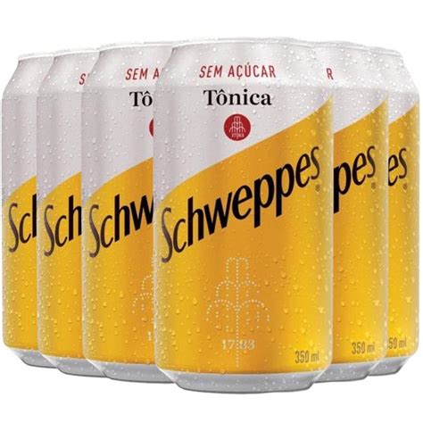 Água Tônica Schweppes Sem Açúcar 350Ml 6 Latas Água Tônica