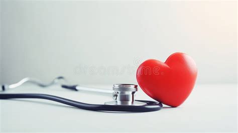 Stethoscope And Realistic Heart Heart Check In Hospital Concept