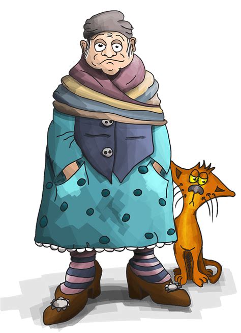 Oma Mit Einer Katze Kostenlose Vektor Clipart Bilder Auf Creazilla