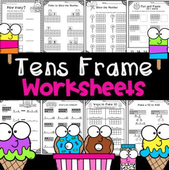 Tens Frame Worksheets by Kiddie Concepts and Clips | TpT