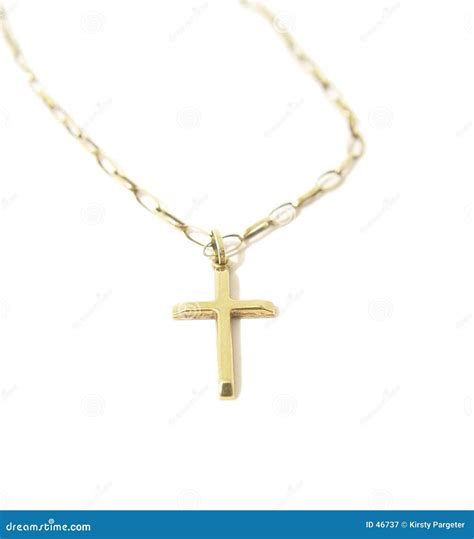 Gold cross on a chain stock image. Image of church, gold - 46737