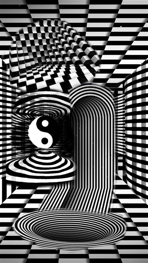 Abstract Black and White Optical Illusion Art