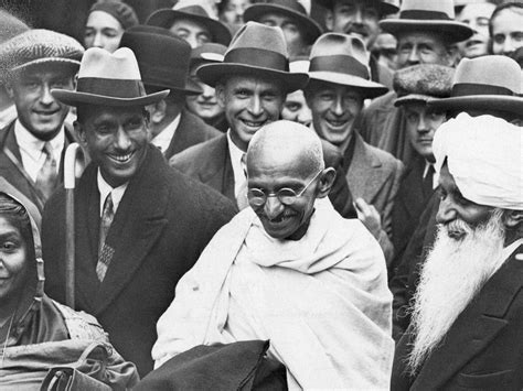 Mahatma Gandhi Standing With Stick