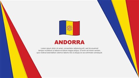 Premium Vector Andorra Flag Abstract Background Design Template