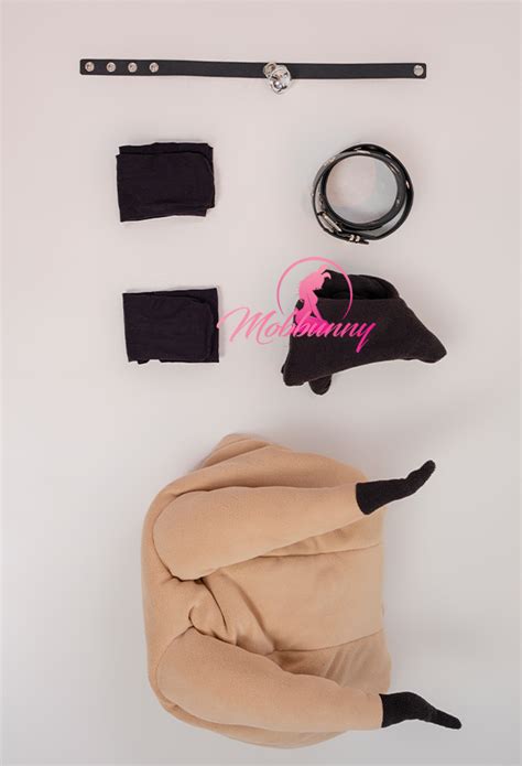 Mimiku Derivative Sexy Fluffy Hooded Bodysuit Halloween Deep V Kawaii One Piece Lingerie
