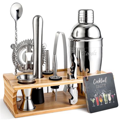 Bartender Kit Cocktail Shaker Set With Stand Bar Tool Bar Set For Drink