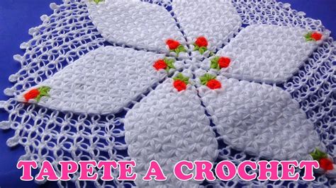 Tapete N° 8 Tejido A Crochet Con Rositas En Punto Jazmín Y Espuma De