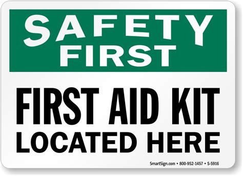 First Aid Kit Located Here Sign Sku S 5916