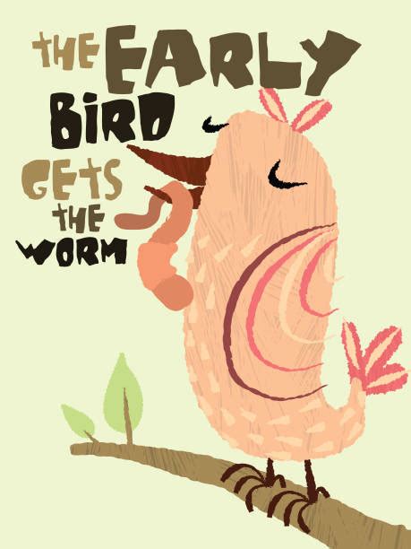 Best Early Bird Gets The Worm Illustrations, Royalty-Free Vector ...