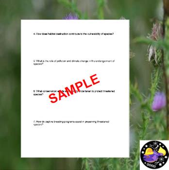 Threatened Species Reading Worksheet Editable By Rod S Ecosystem Lab