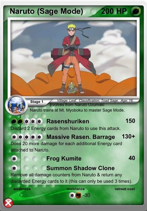 Naruto Uzumaki Sage Mode Card