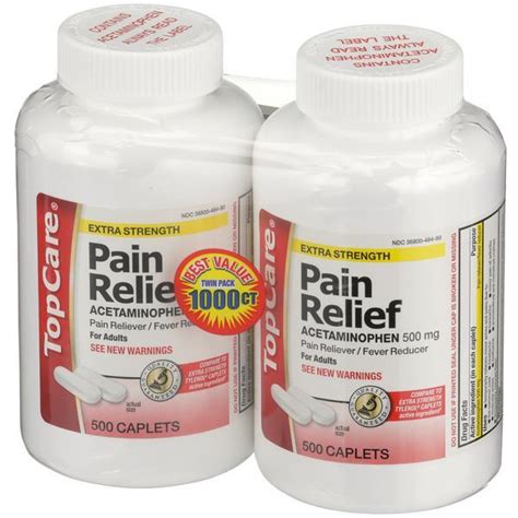 Topcare Extra Strength Pain Relief Acetaminophen Twin Pack Hy Vee