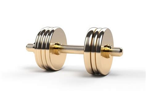 Premium Ai Image Shiny Metal Dumbbell On White Background