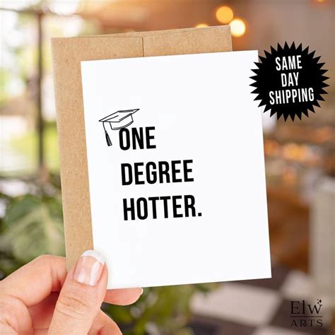 One Degree Hotter Card Graduation Card Funny Graduation College