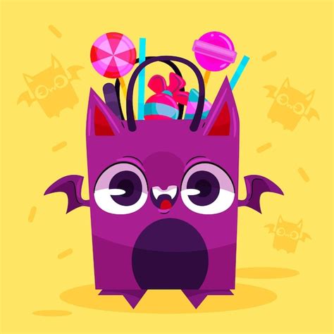 Free Vector | Flat design halloween candy bag