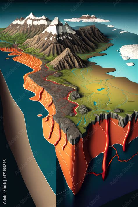 Tectonic plate boundaries, ai Stock Illustration | Adobe Stock