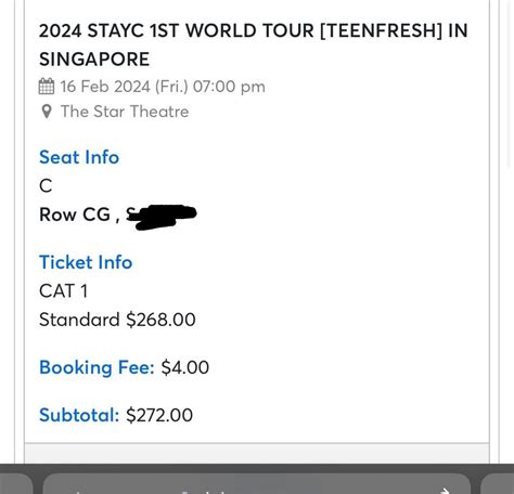 FIRST 5 ROW WTS X1 CAT 1 STAYC 1ST WORLD TOUR CONCERT SECTION C