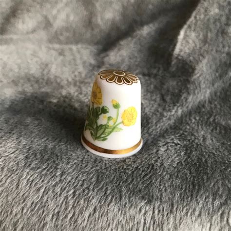 Vintage Thimble Spode Fine Bone China Buttercups Gold Trim At Etsy