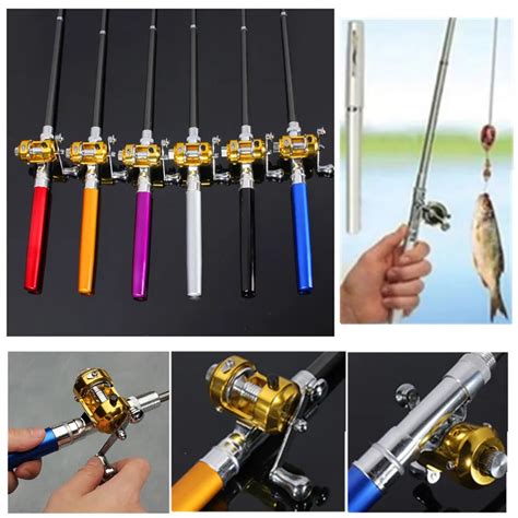 Bobing Mini Fishing Rod Reel Portable Telescopic Pocket Pen Shape