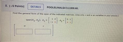 Solved Points Details Previous Answers Chegg